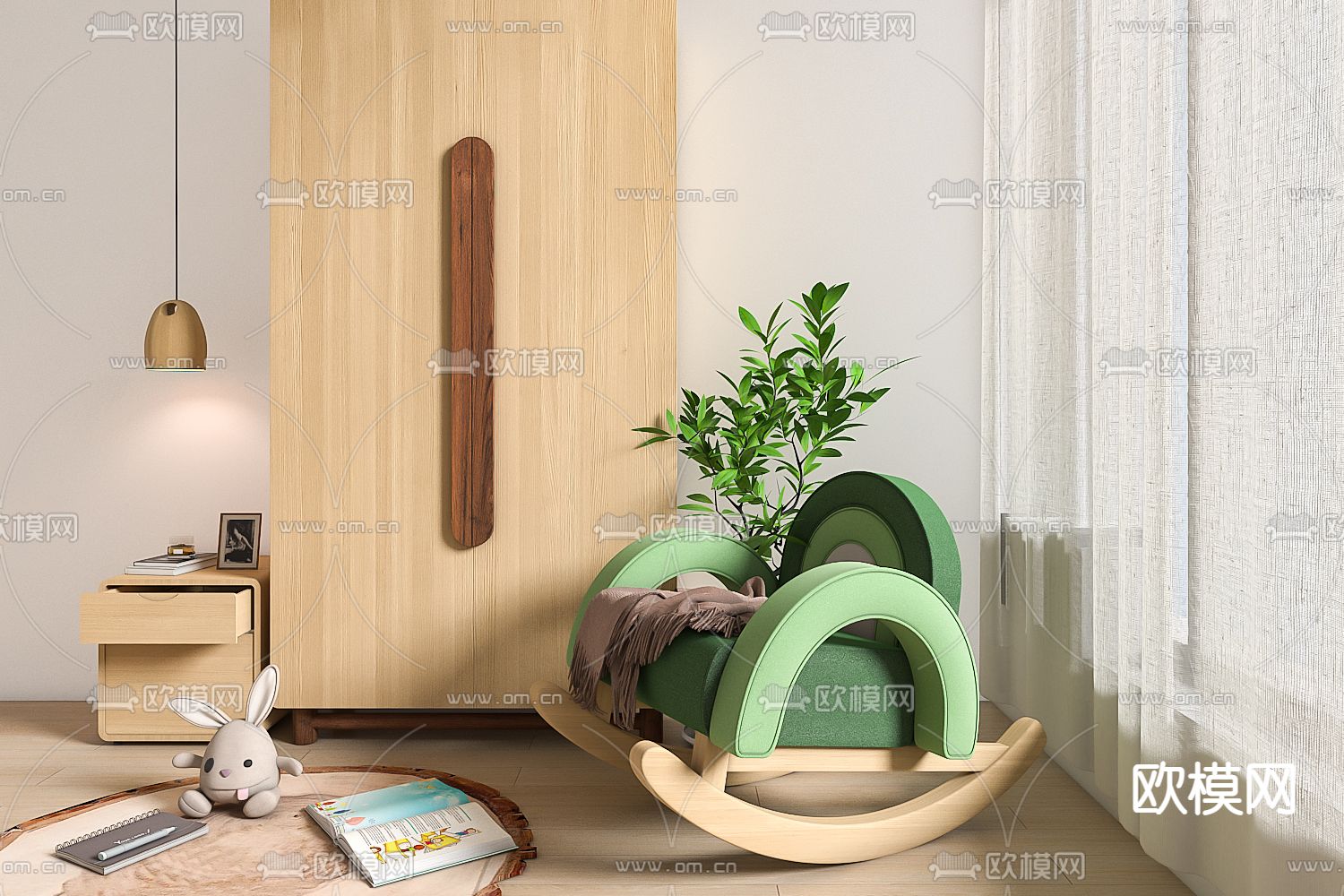 现代儿童彩虹椅3d模型下载