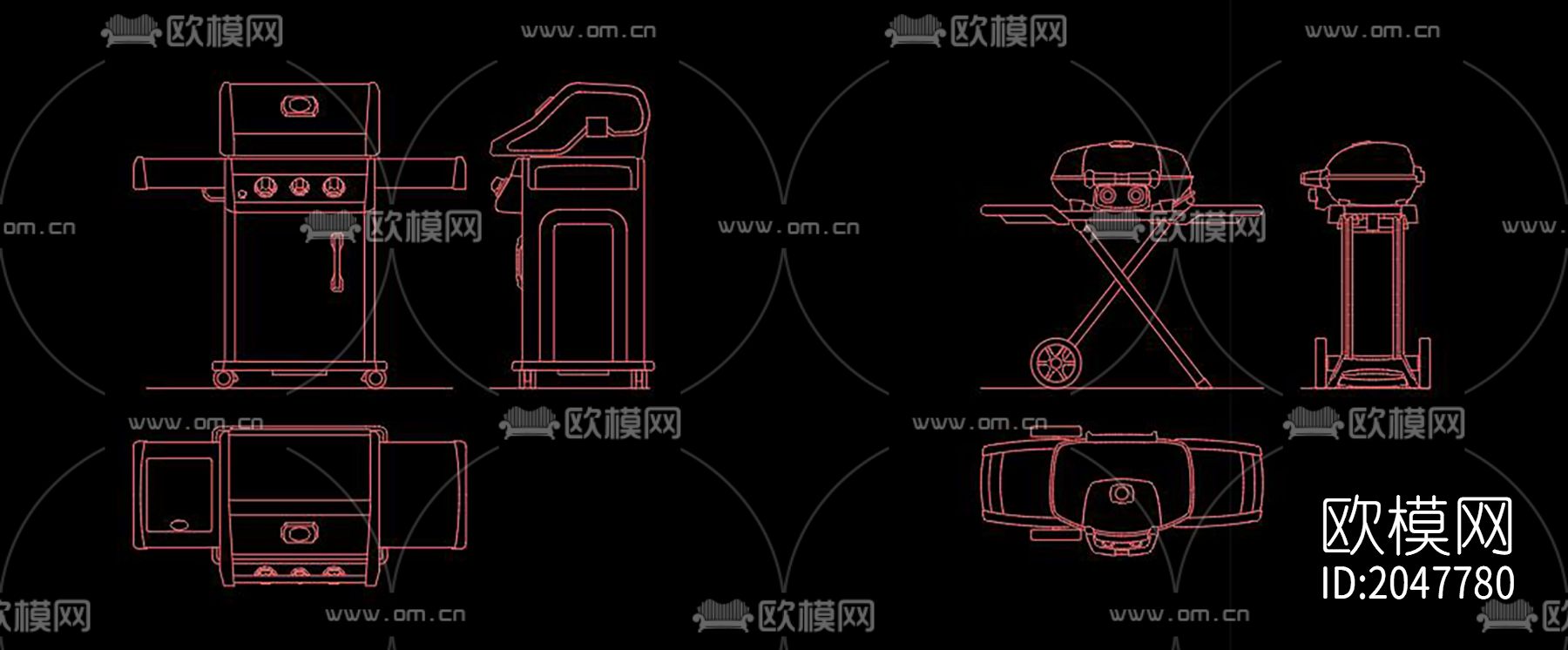 烤肉架cad图库下载（渲染图5）