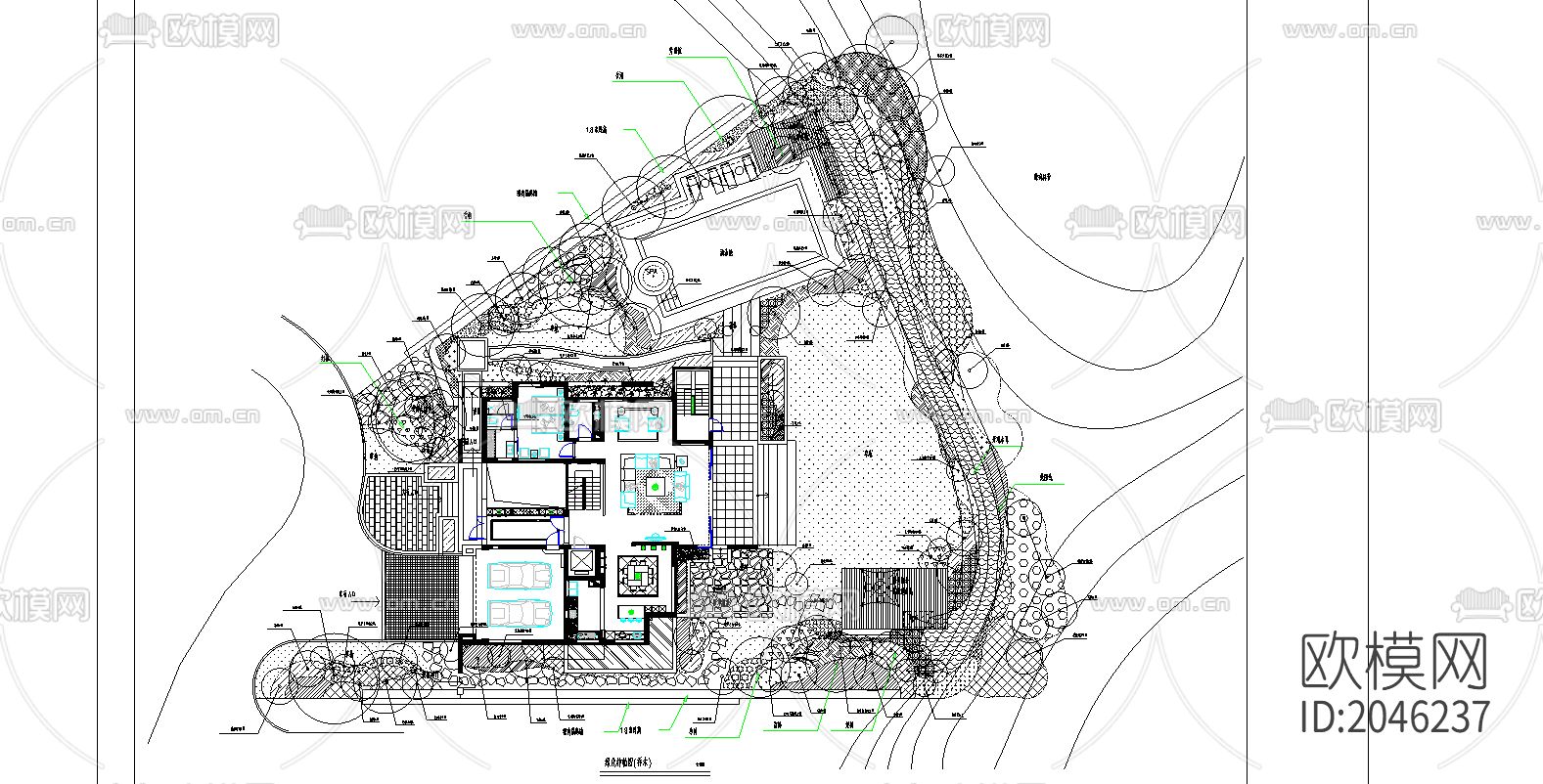 别墅cad施工图下载（渲染图1）