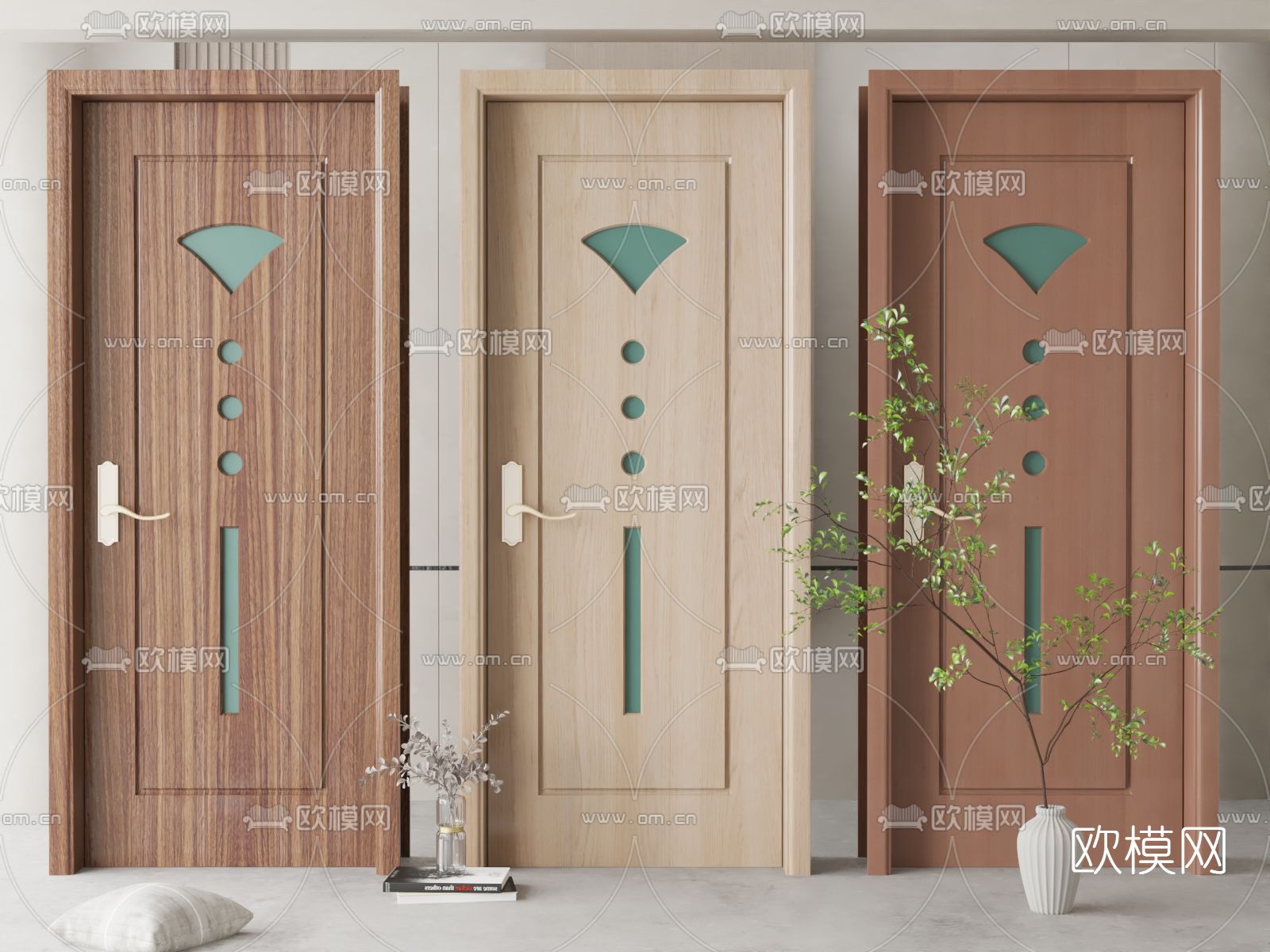 现代房门单开门免费3d模型下载