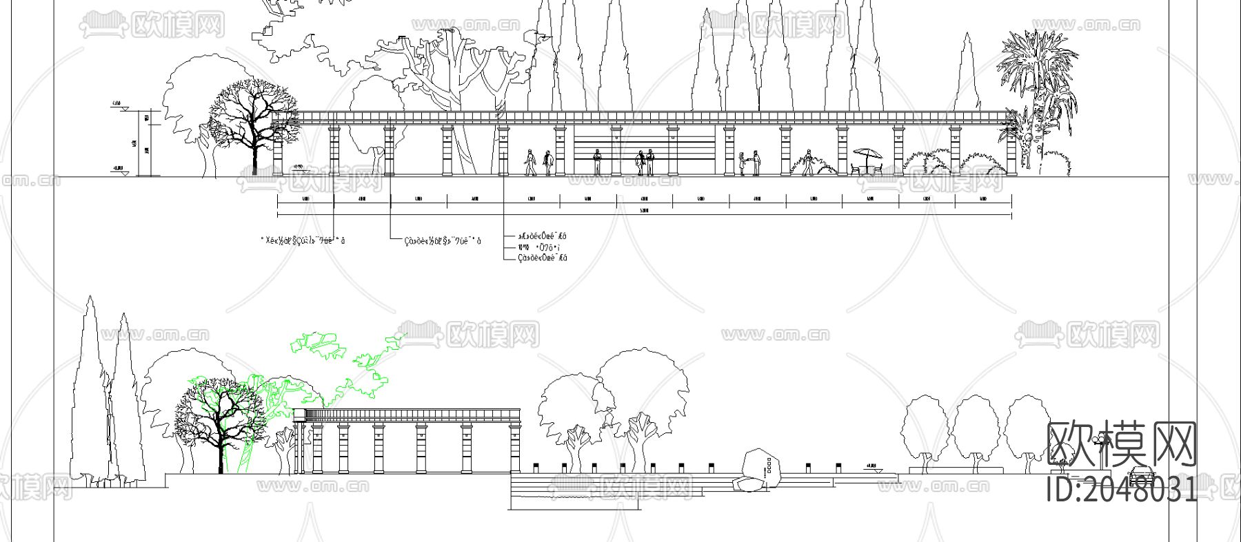 广场环境规划cad施工图下载（渲染图2）