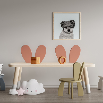 现代儿童桌椅su模型