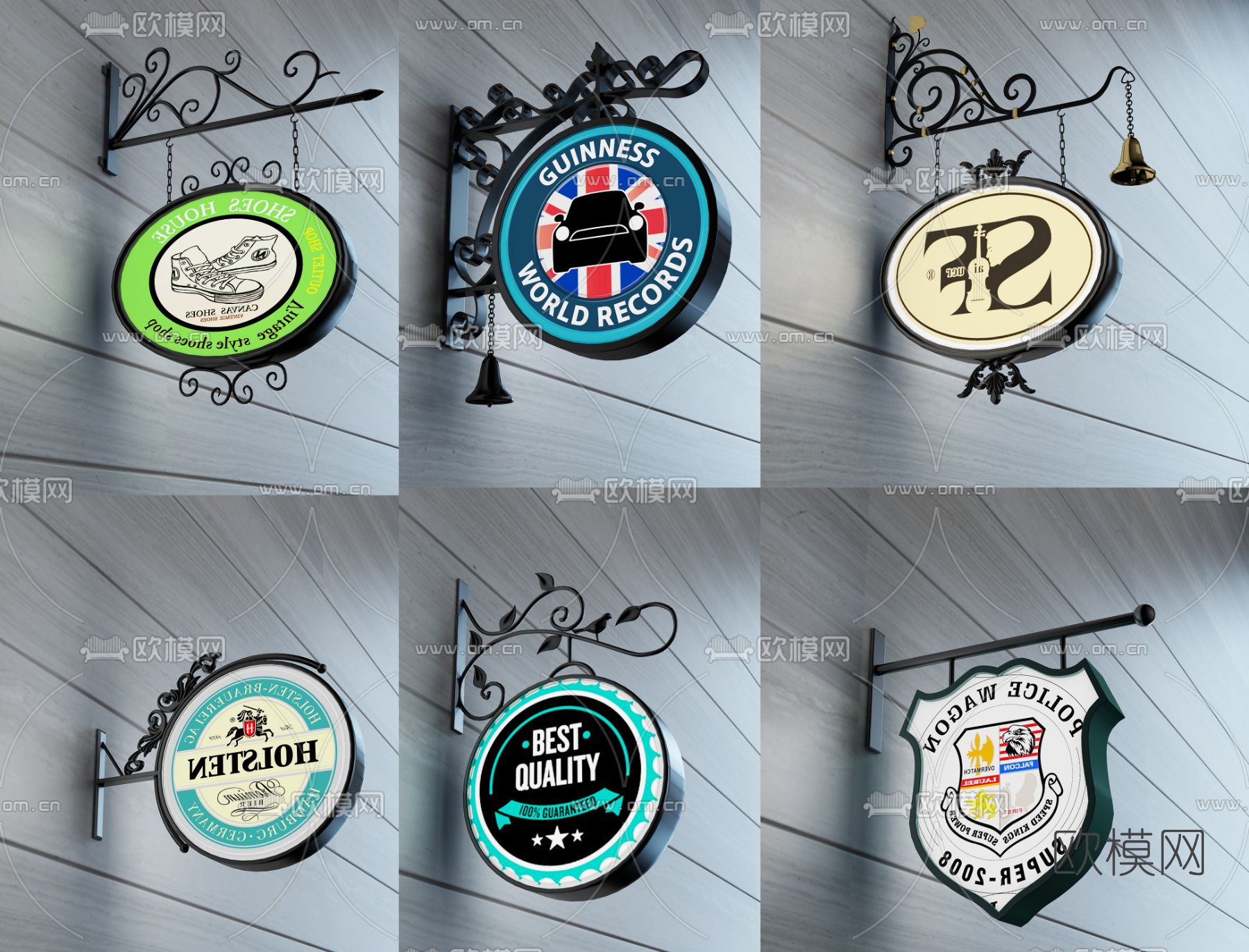 工业风指示牌免费3d模型下载