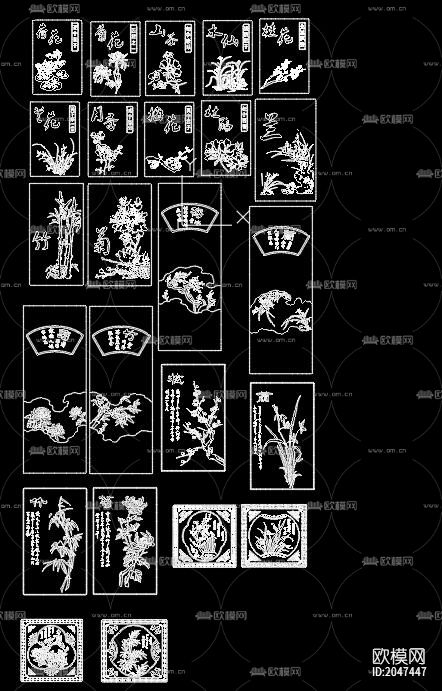 十大名花cad图库下载（渲染图3）