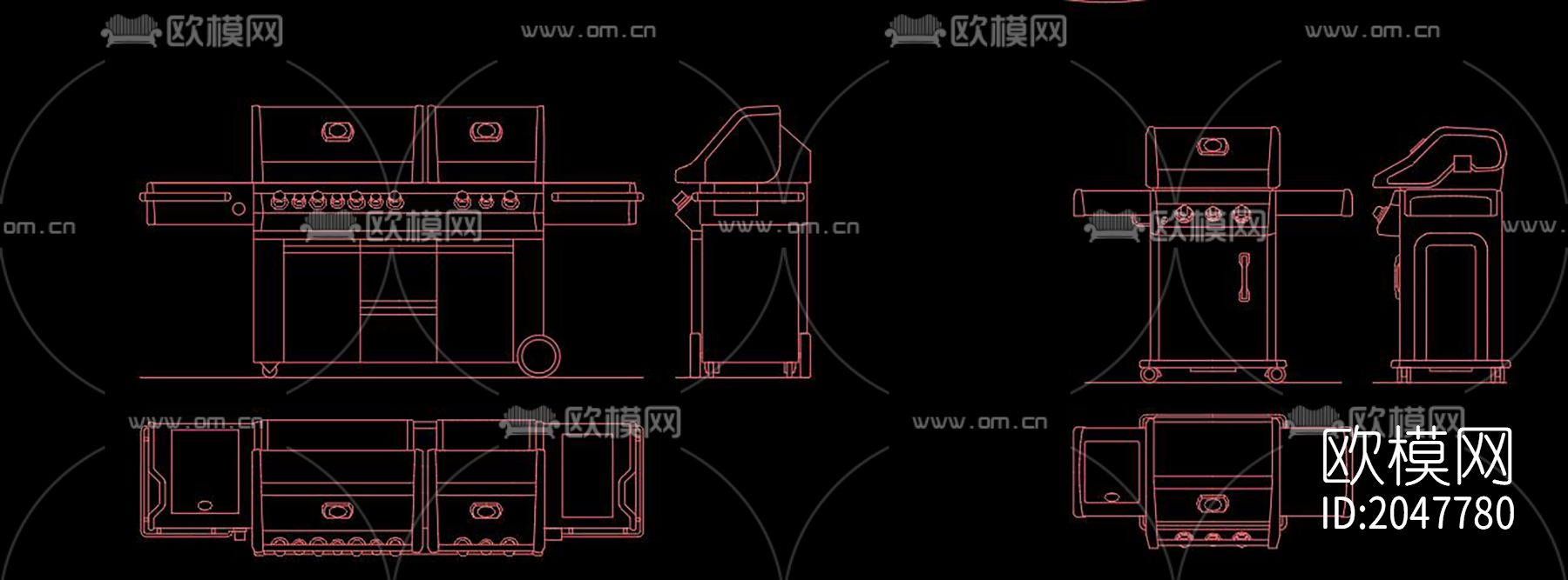烤肉架cad图库下载（渲染图4）