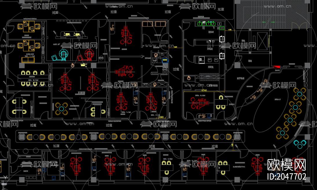 牙科诊所cad施工图下载（渲染图1）