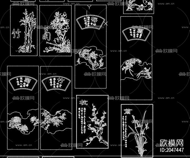 十大名花cad图库下载（渲染图2）