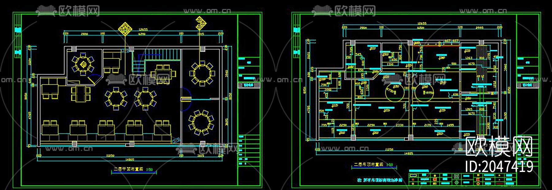 中式餐厅cad施工图下载（渲染图7）