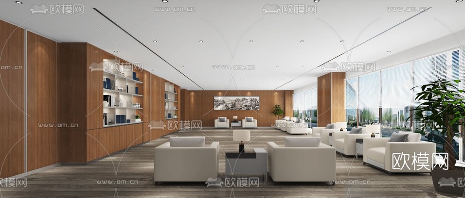 现代会客厅接待室免费3d模型下载_ID11880319_3dmax免费模型-欧模网