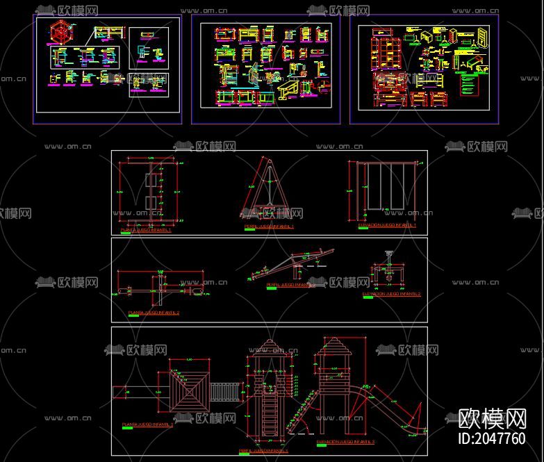 幼儿园早教家具cad图库下载（渲染图7）