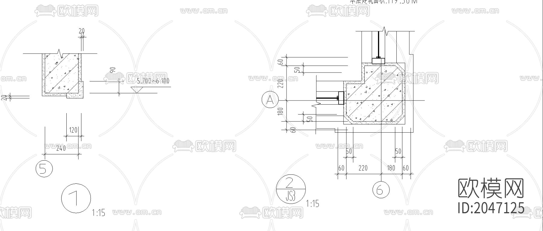 别墅建筑cad施工图下载（渲染图2）