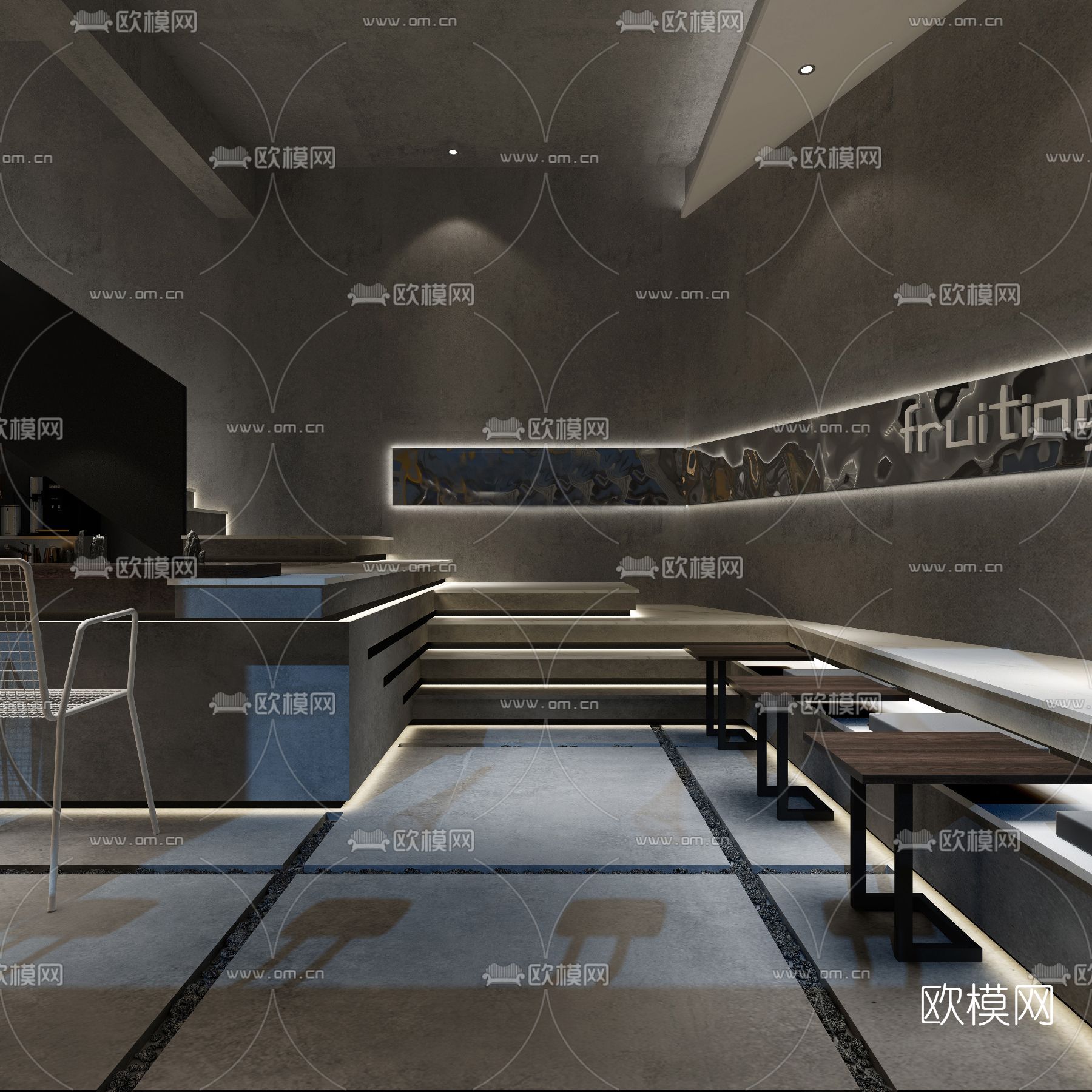 侘寂咖啡店免费3d模型下载