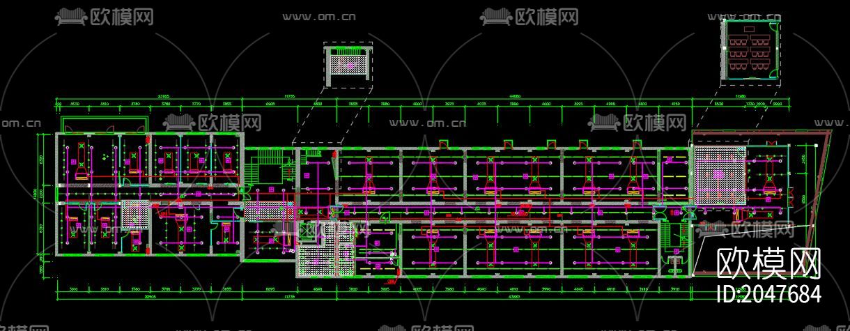 现代办公室cad施工图下载（渲染图10）