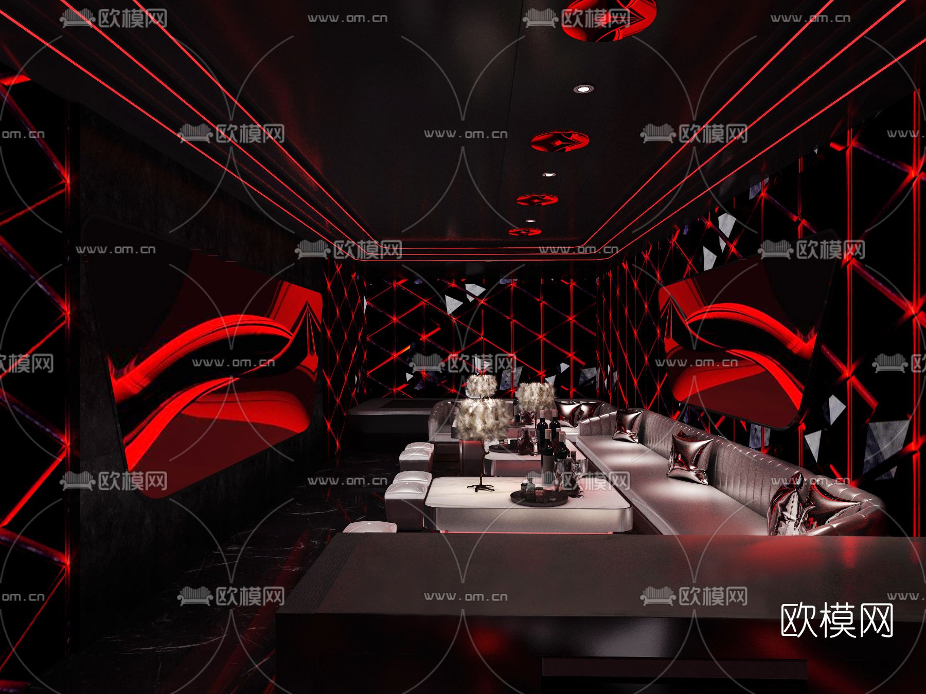 现代KTV包房免费3d模型下载