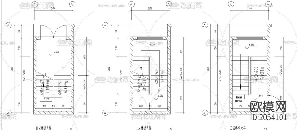 復(fù)式別墅cad施工圖下載(渲染圖4)