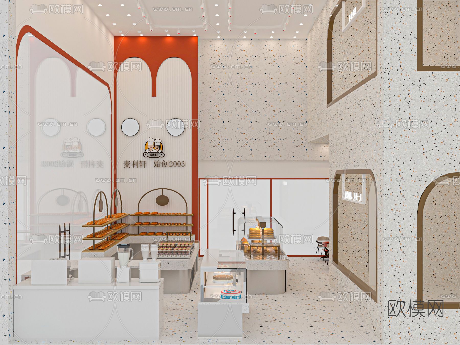 现代面包店免费3d模型下载（渲染图2）