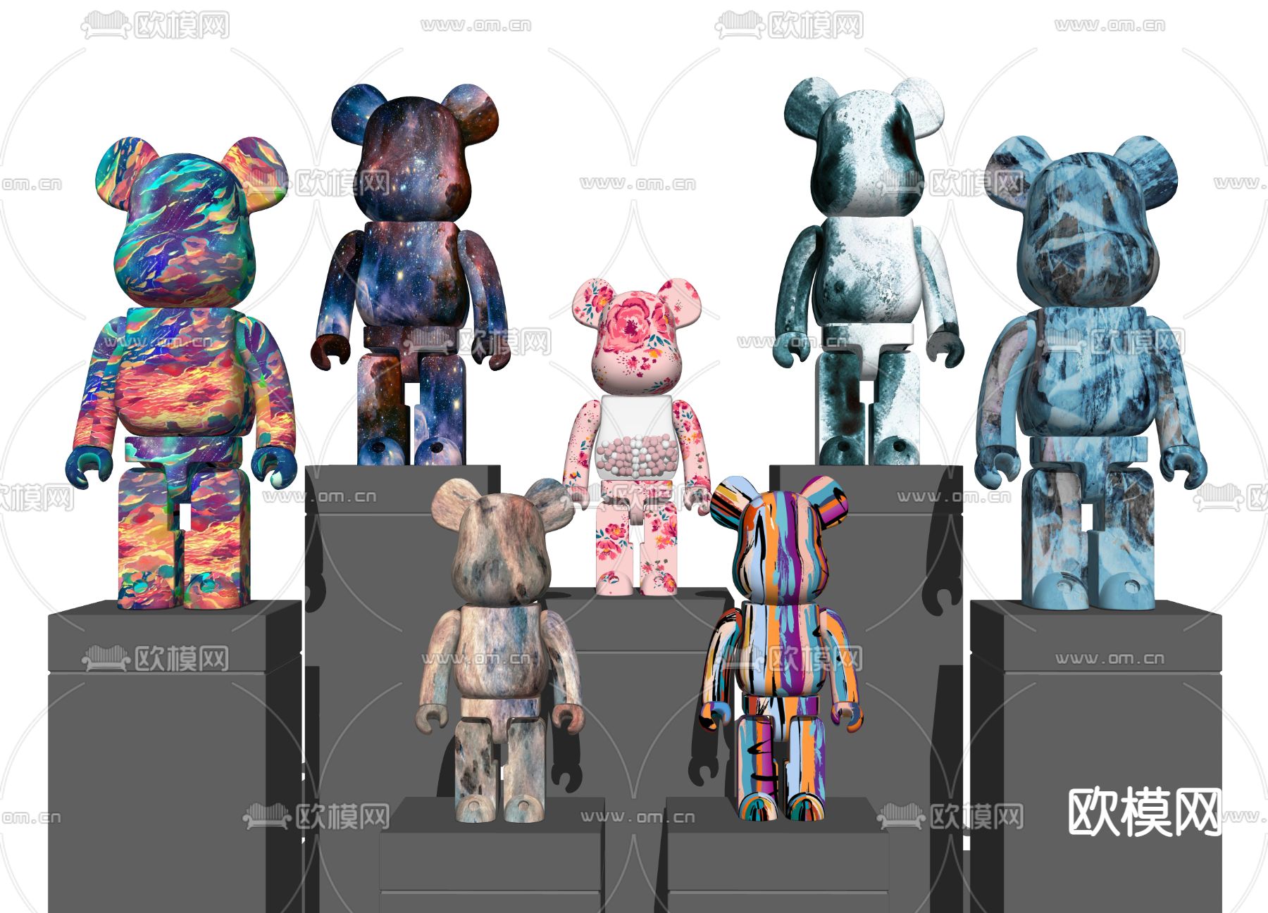 现代暴力熊公仔摆件su模型下载（渲染图2）