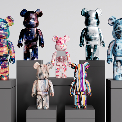  现代暴力熊公仔摆件su模型 