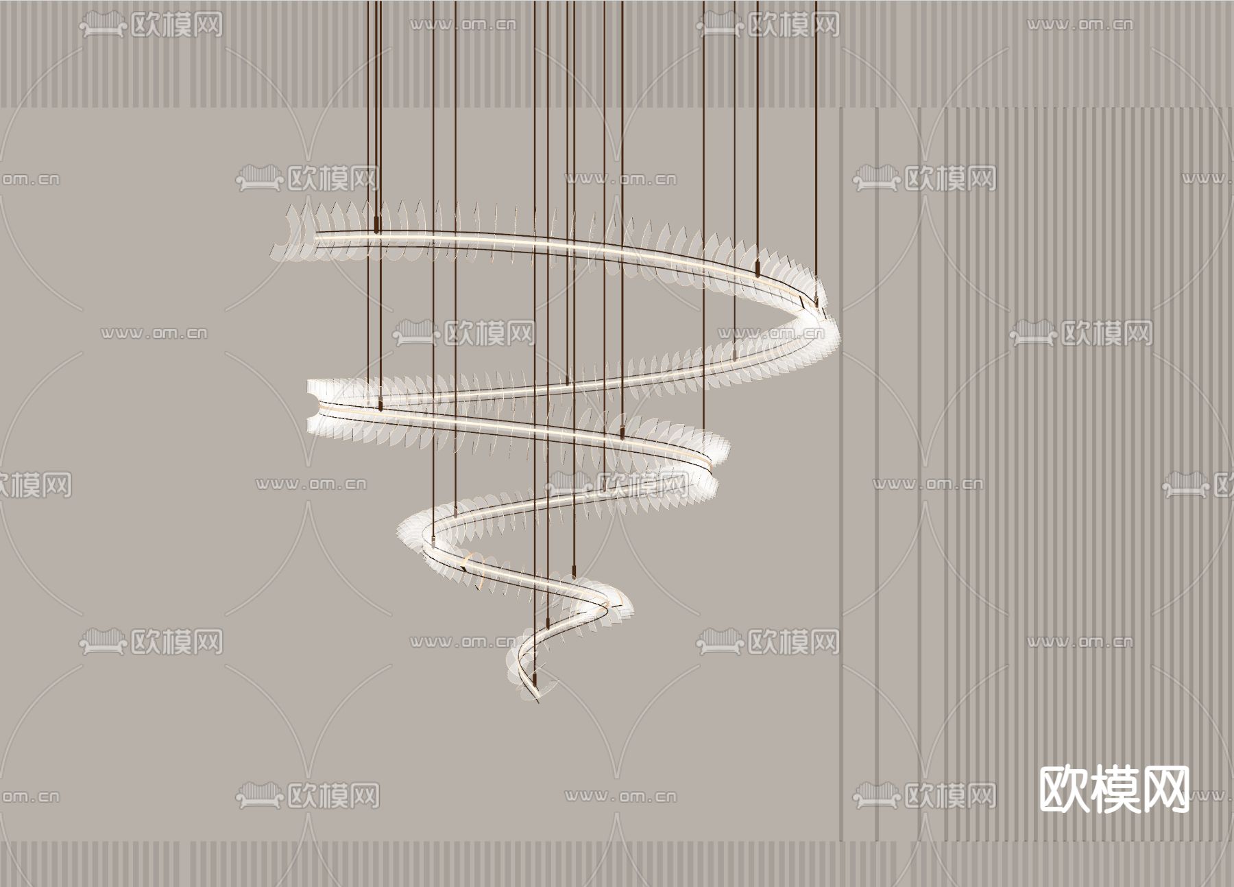 现代水晶吊灯susu模型下载（渲染图2）