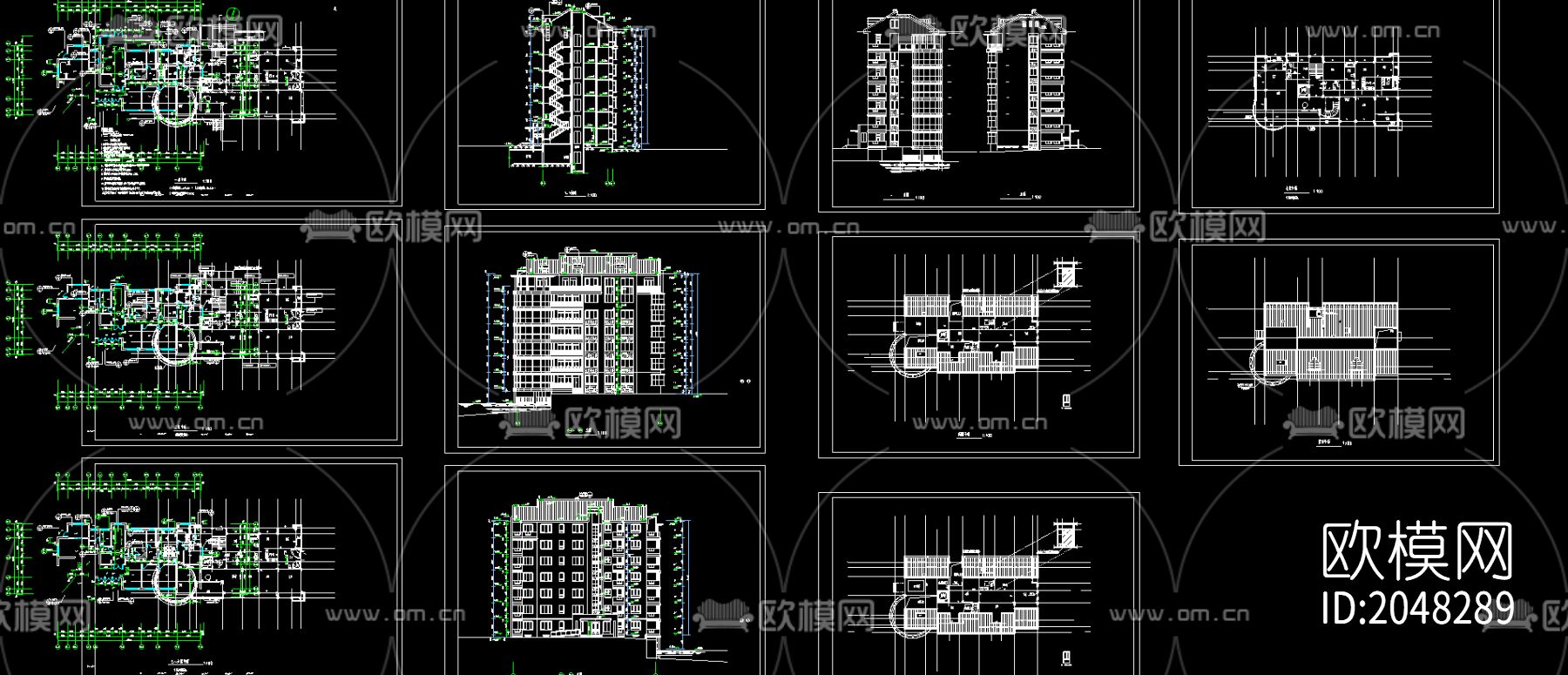 武昌江边豪宅cad施工图下载