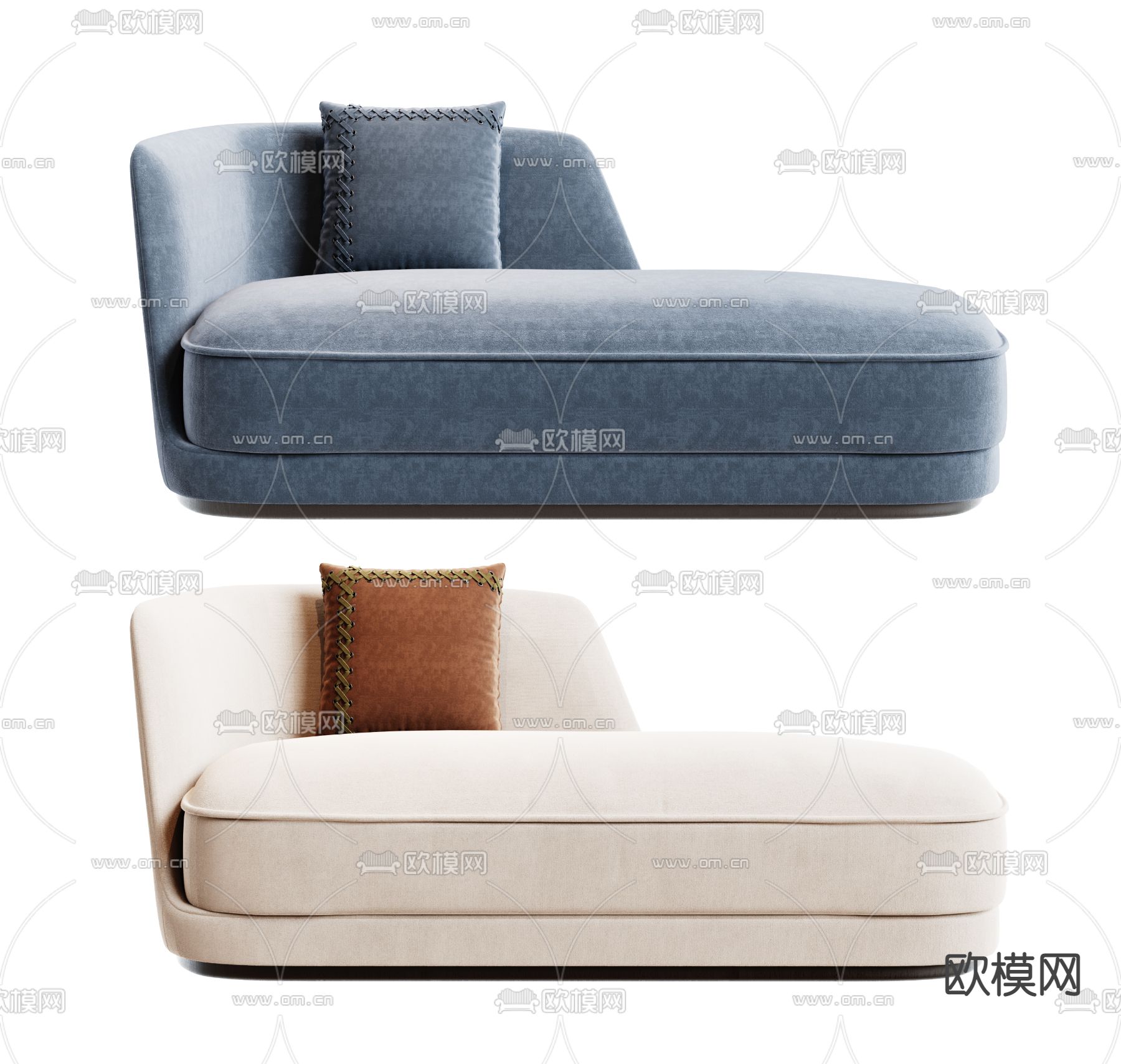 现代布艺贵妃椅su模型