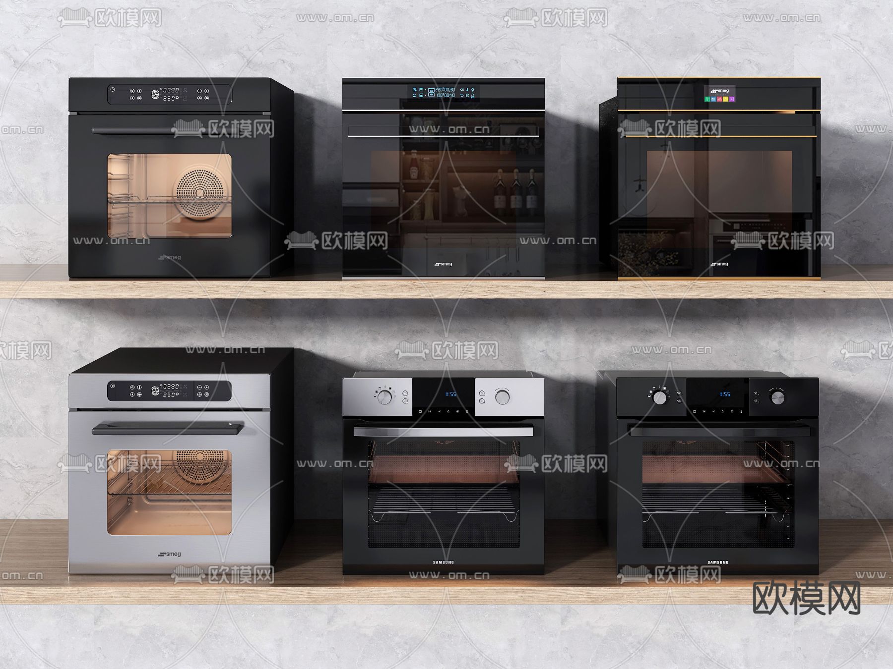 现代烤箱蒸箱3d模型下载