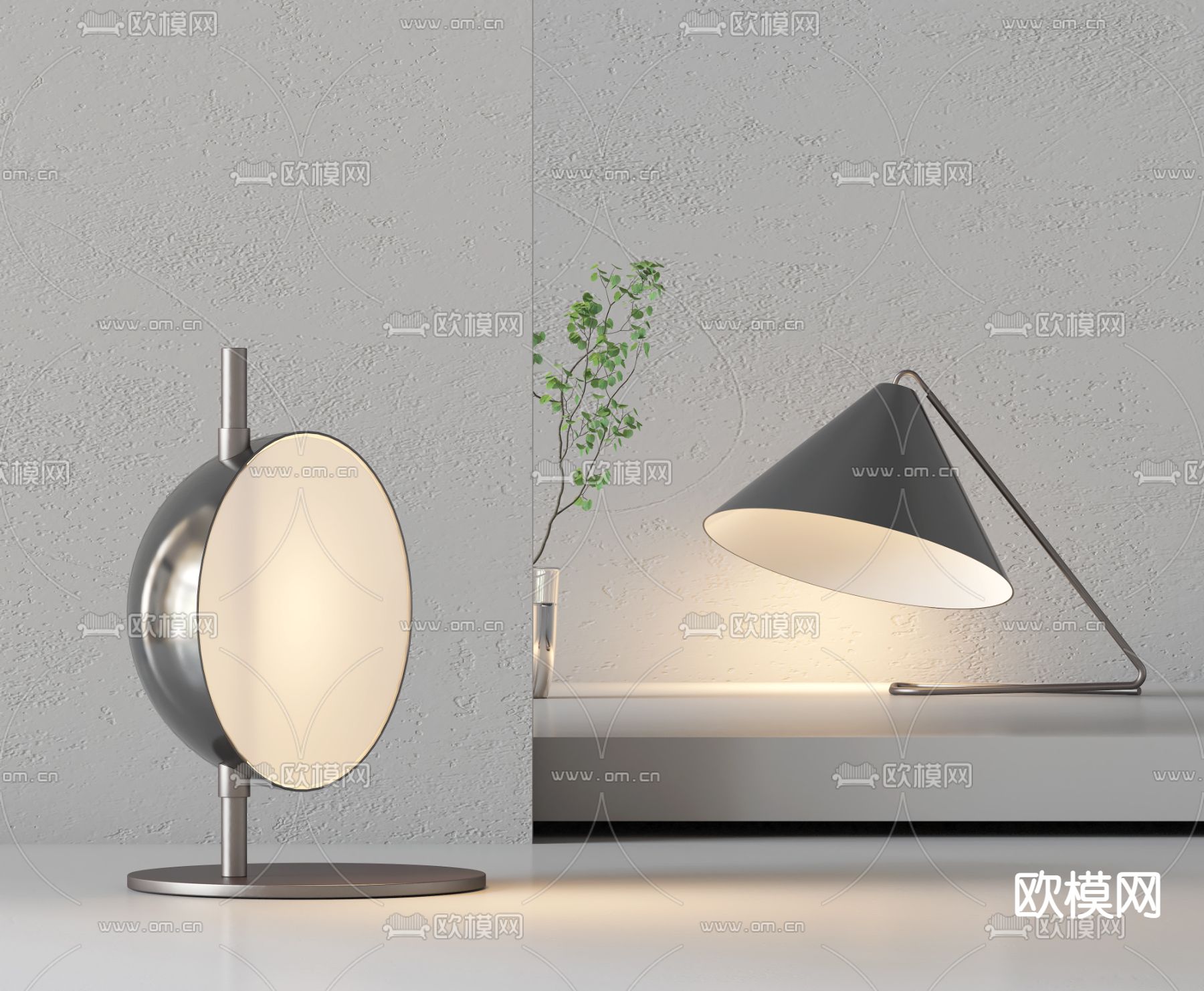 现代轻奢台灯3d模型
