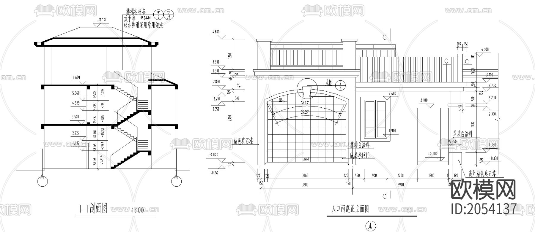 别墅建筑cad施工图下载（渲染图5）