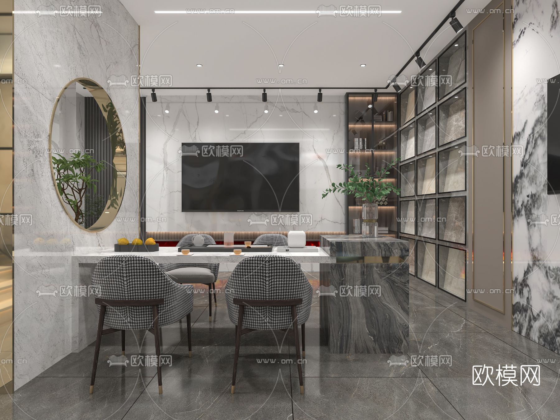 现代大理石展厅免费3d模型下载（渲染图4）