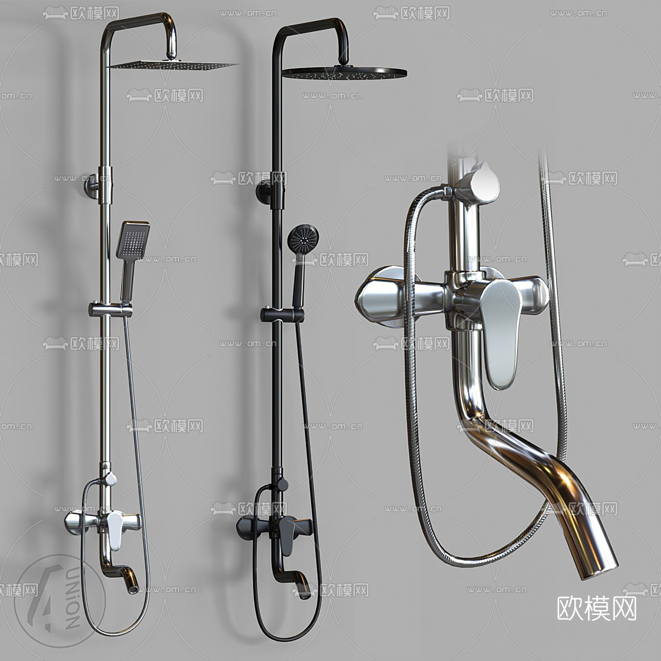 现代淋浴水龙头免费3d模型下载