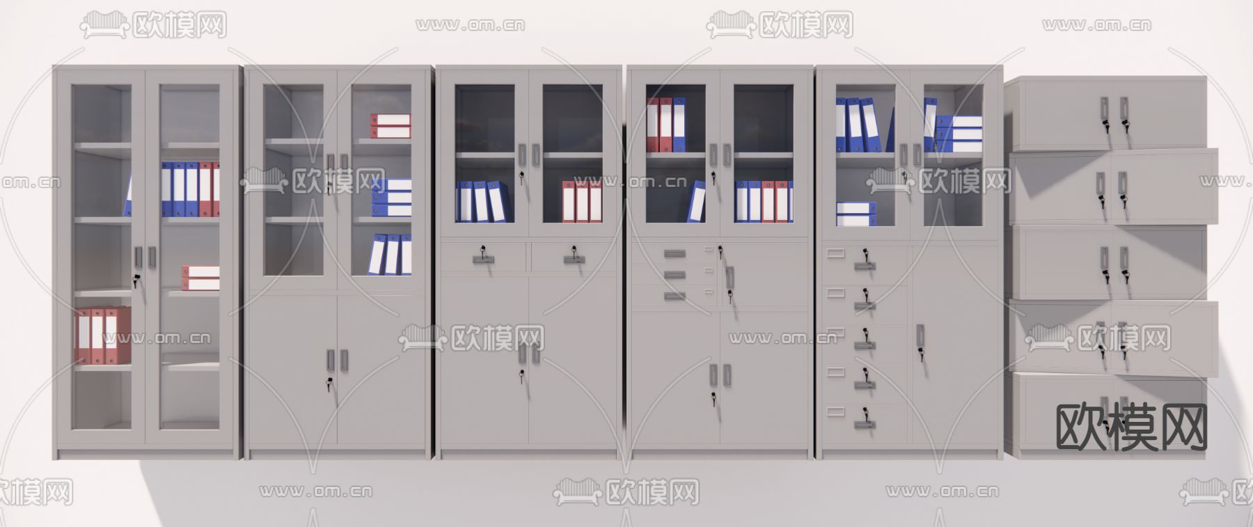 现代文件柜su模型下载（渲染图1）