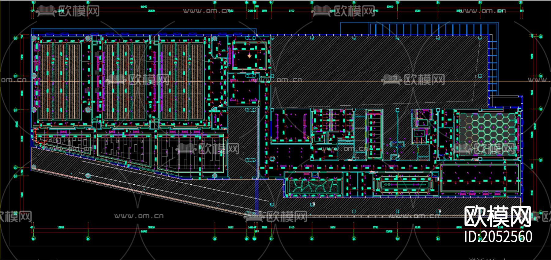 会议室cad施工图下载（渲染图2）
