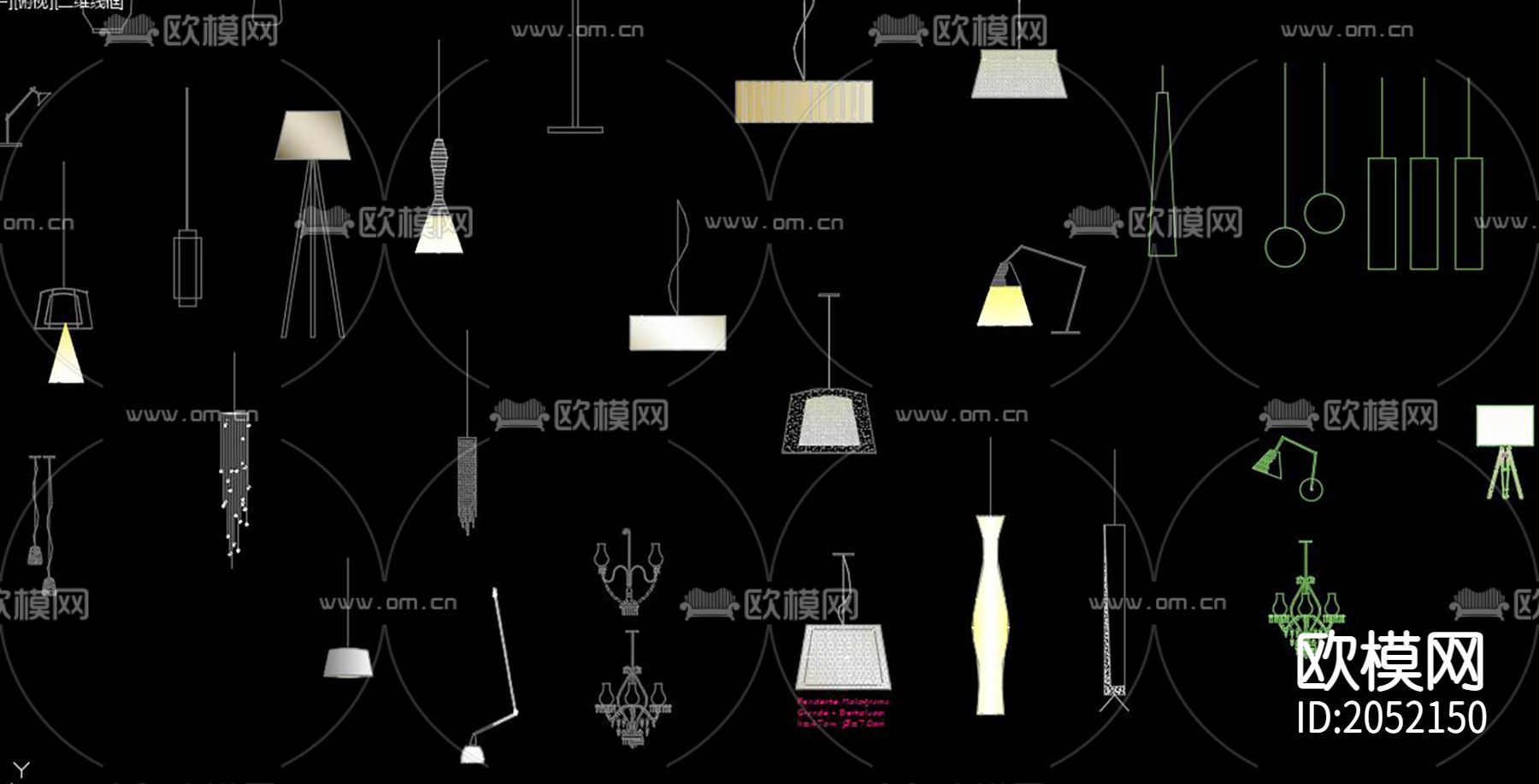 灯具cad图库下载（渲染图3）