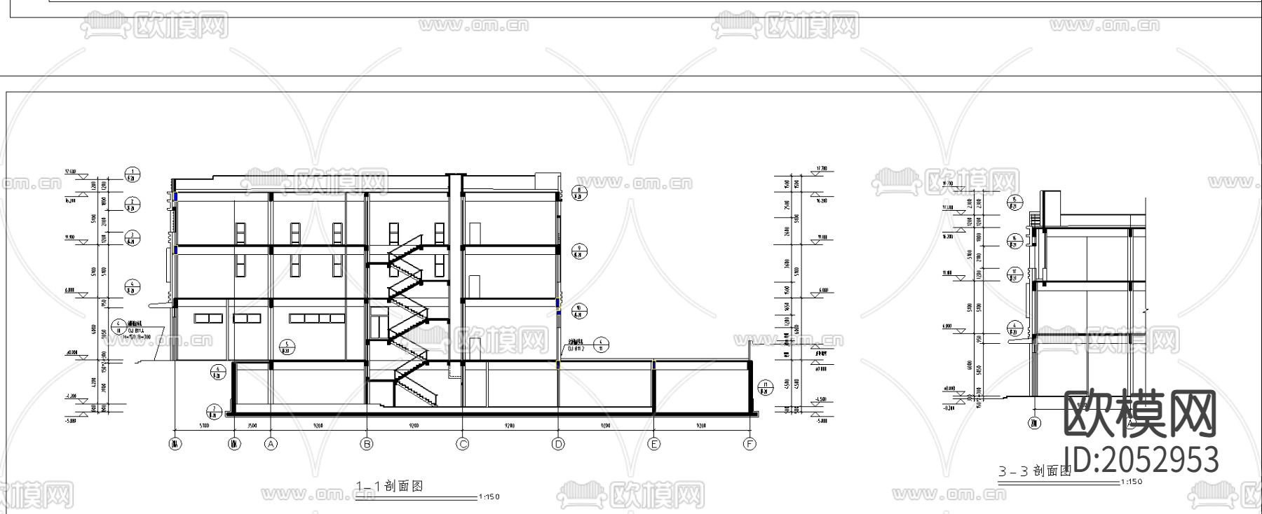 购物广场建筑cad施工图下载（渲染图4）