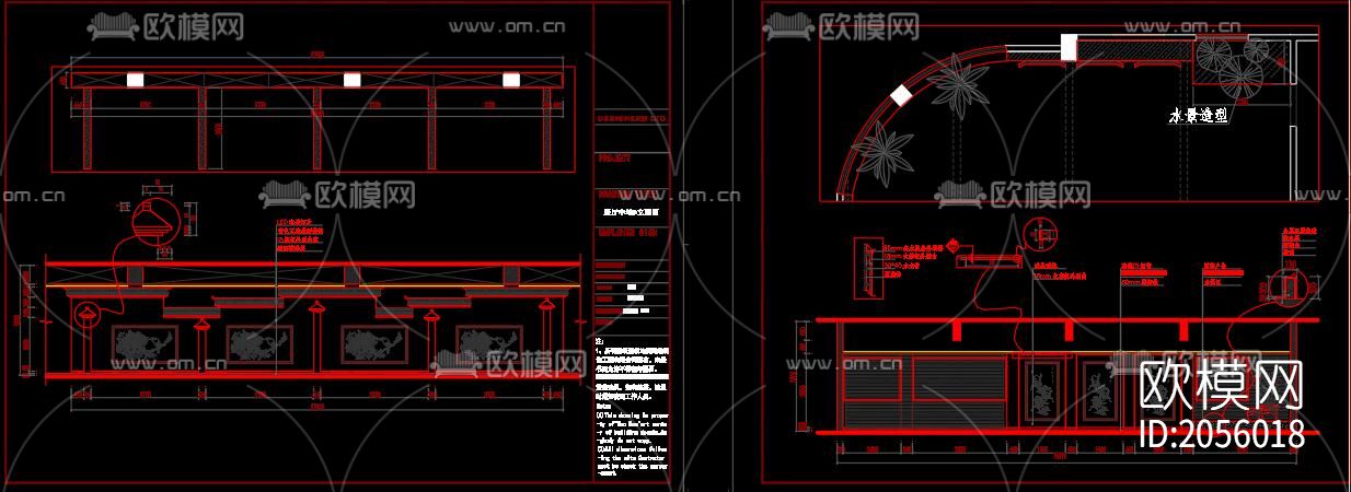 中式会所cad图纸下载（渲染图9）
