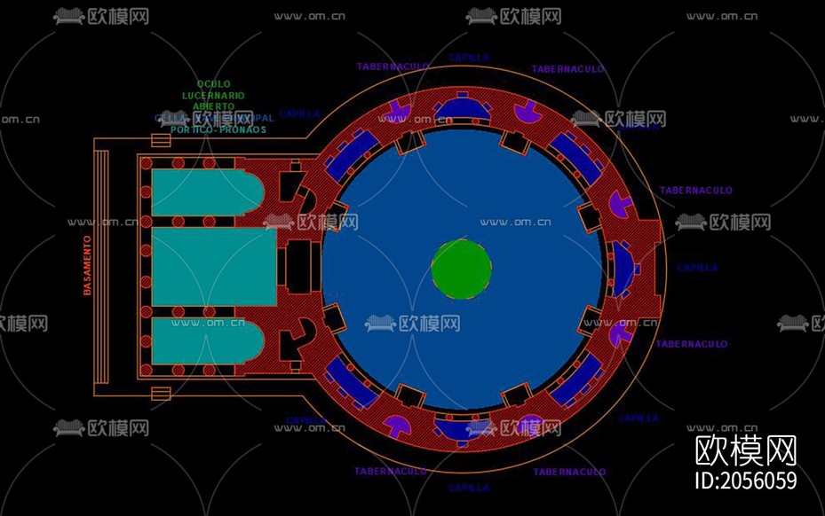 歐式建筑cad圖紙下載(渲染圖2)