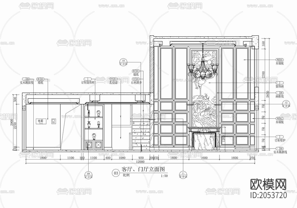 别墅住宅cad施工图下载（渲染图6）