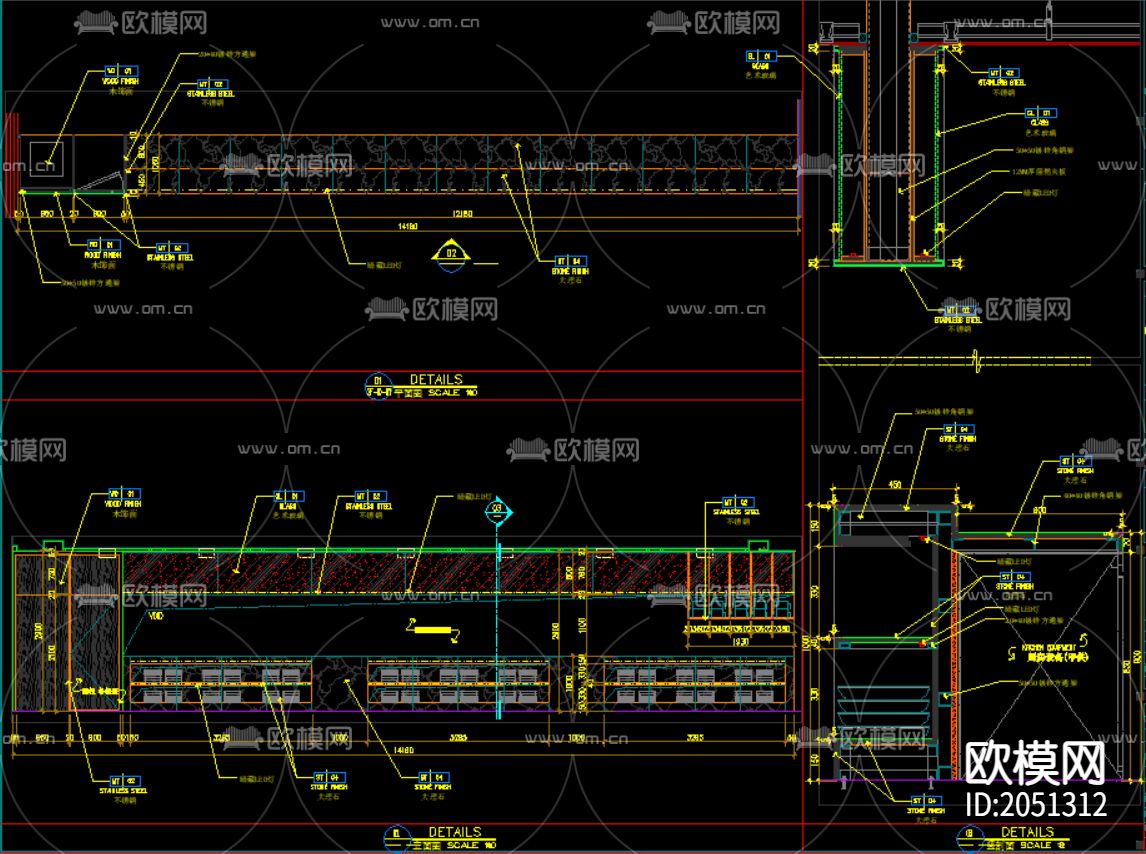 柜体洗手台cad节点大样图下载（渲染图8）