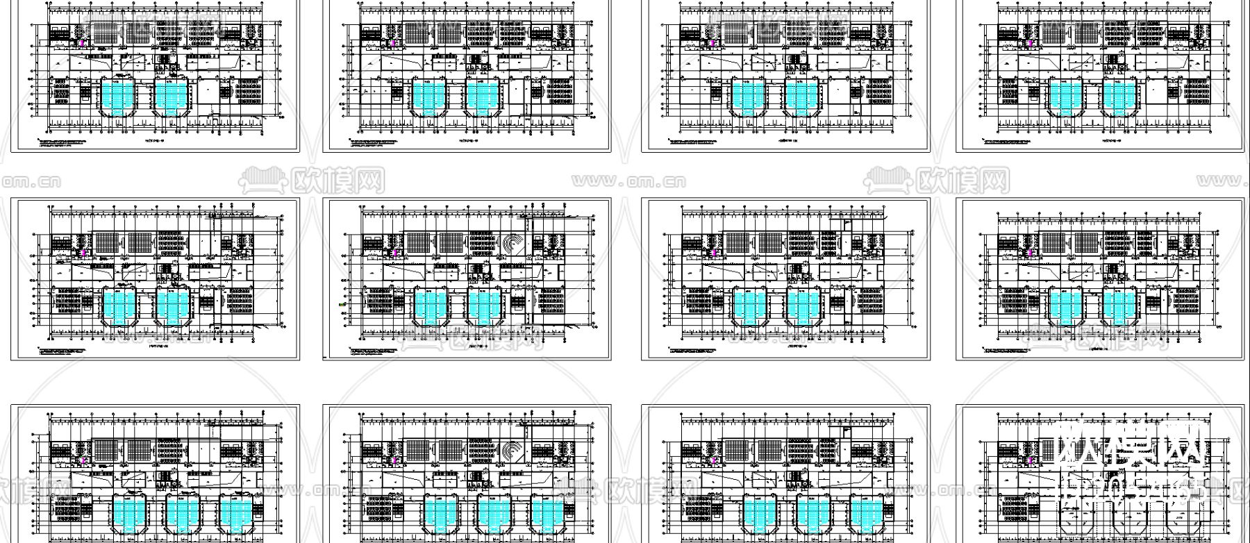 教学楼建筑cad施工图下载（渲染图4）