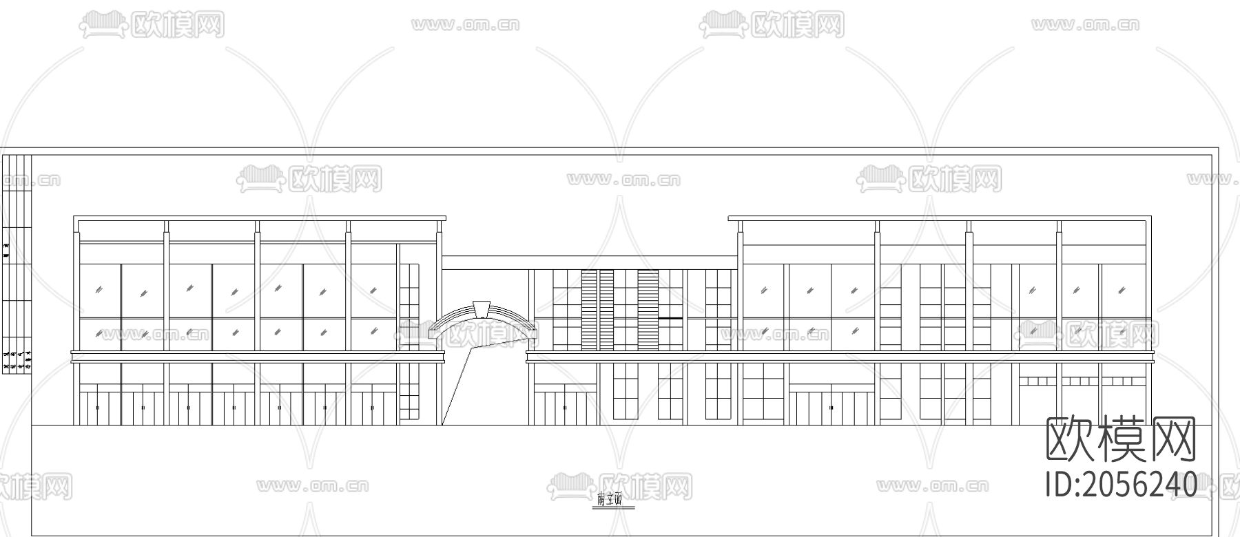 沿街综合楼建筑图纸下载（渲染图2）