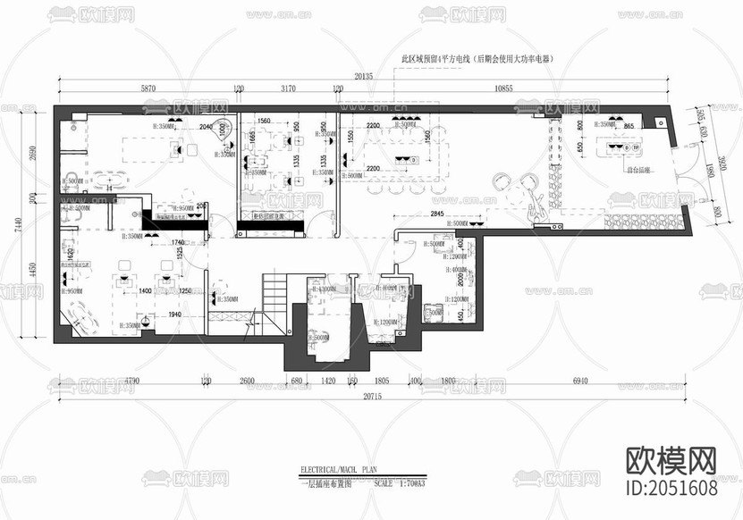 200㎡美容SPA會所CAD施工圖下載(渲染圖2)
