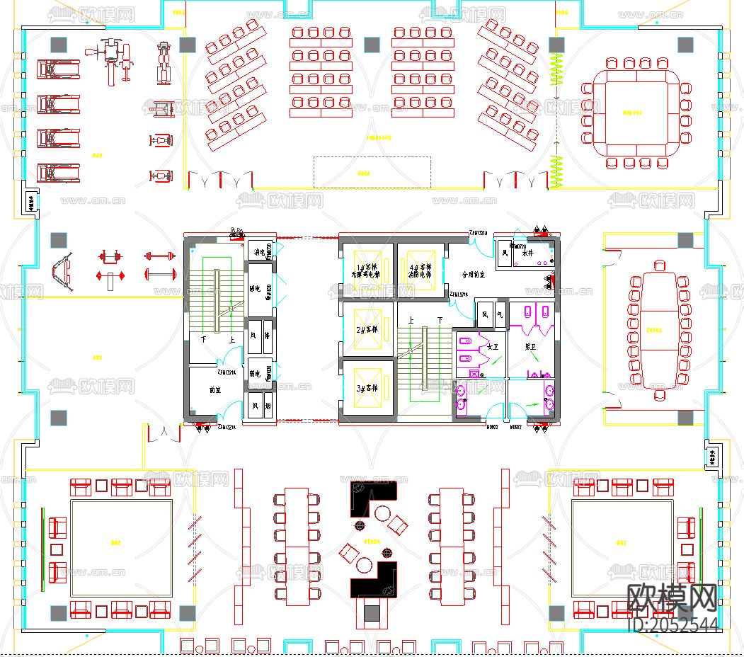 办公室cad施工图-免费3dmax模型库-欧模网