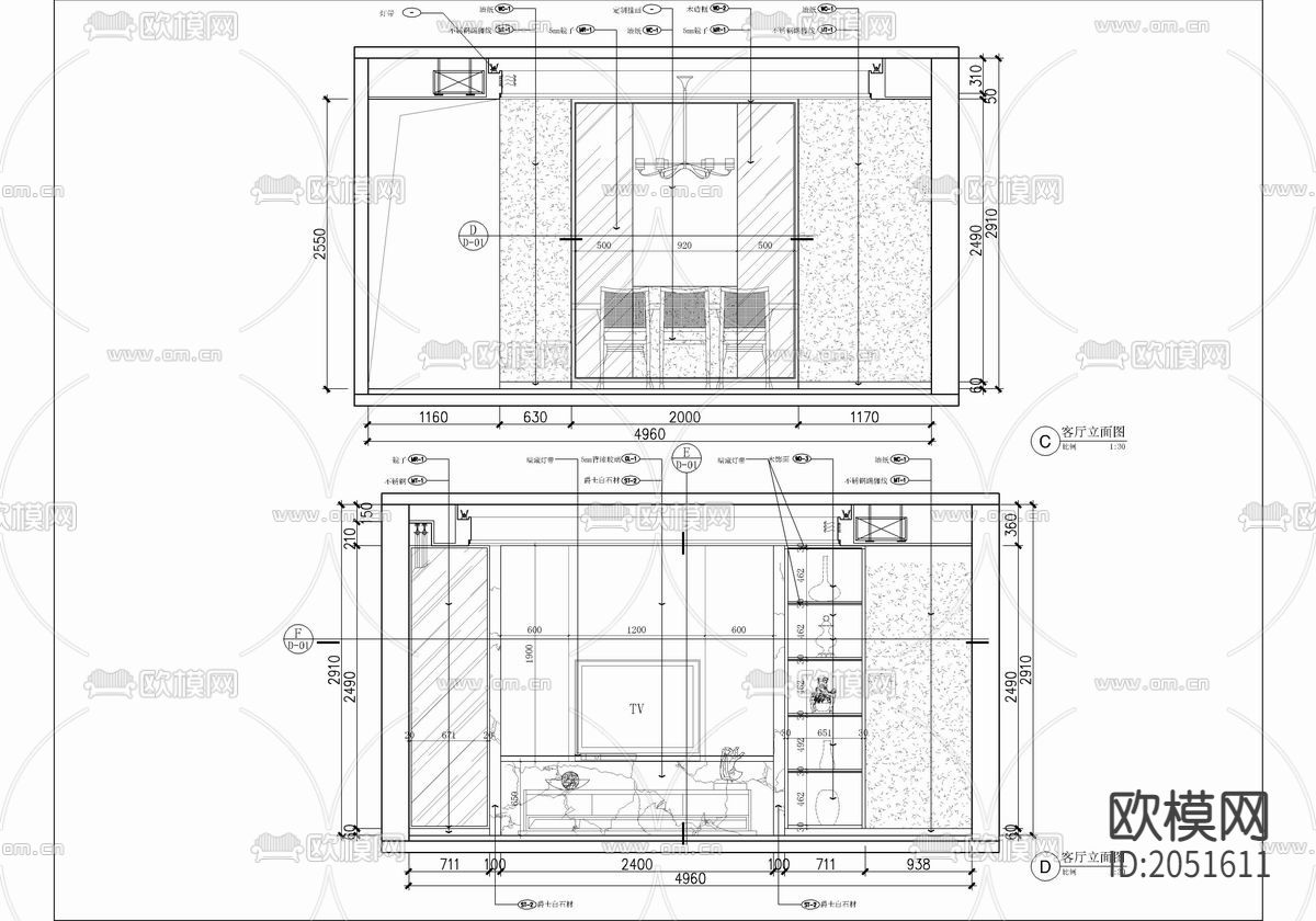 180㎡大平层CAD施工图下载（渲染图6）