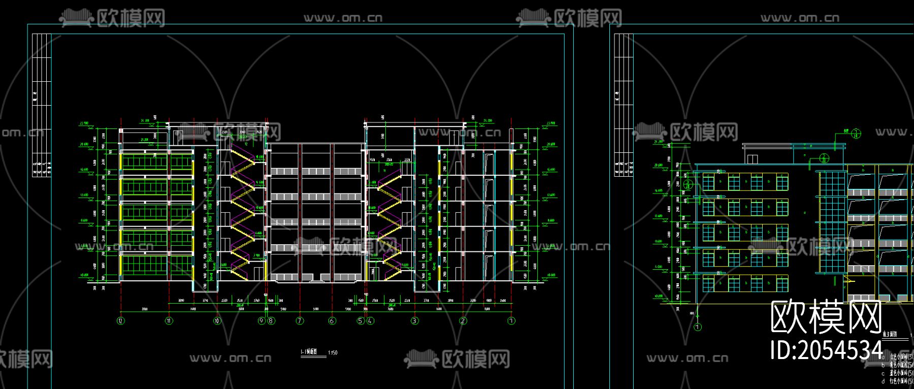 厂房建筑cad施工图下载（渲染图3）
