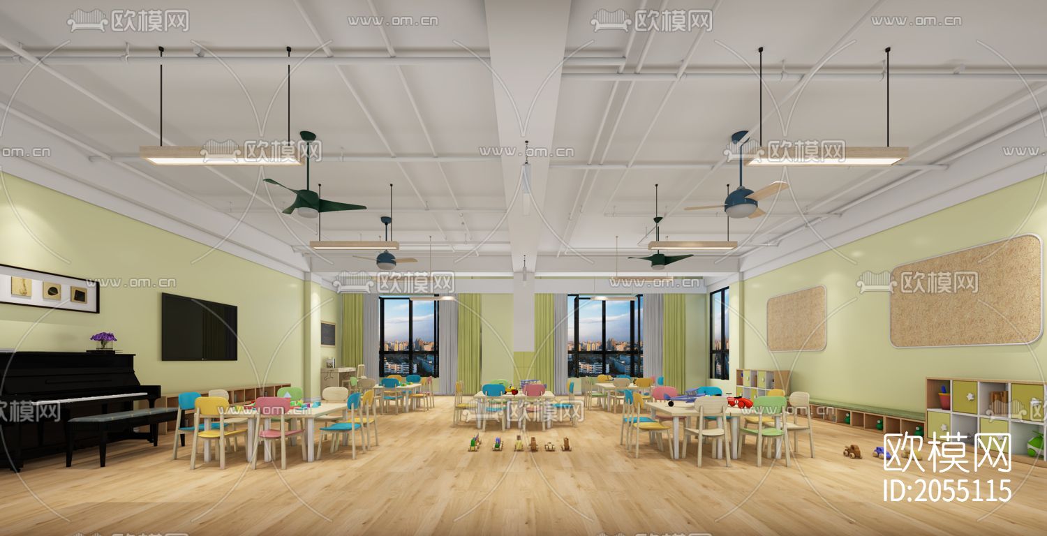 幼儿园cad施工图下载（渲染图3）