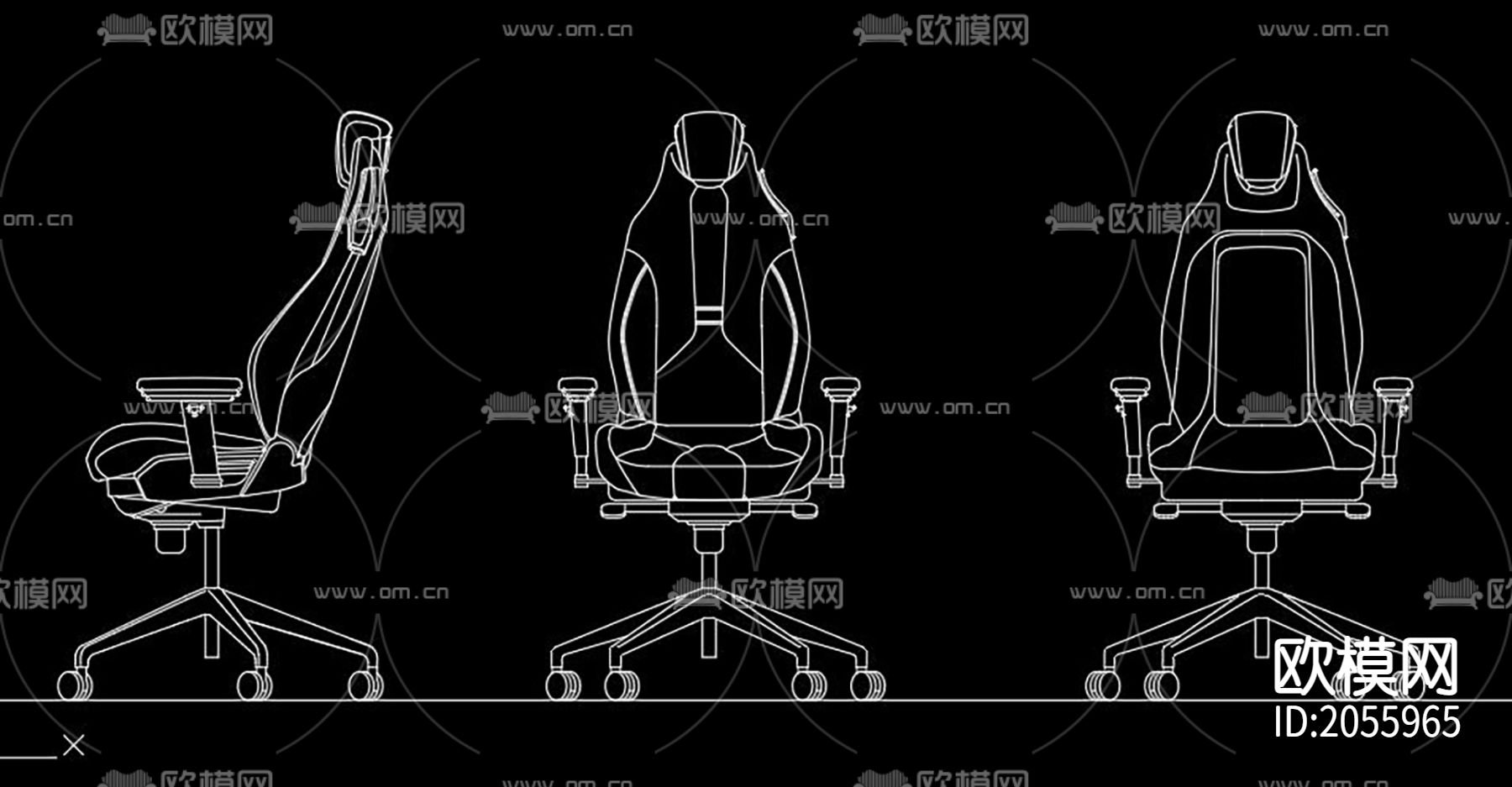 座椅cad图库下载（渲染图2）