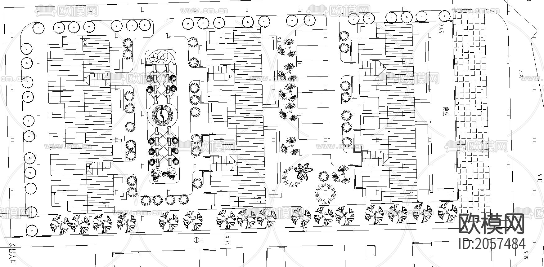 住宅小区规划cad施工图下载（渲染图3）