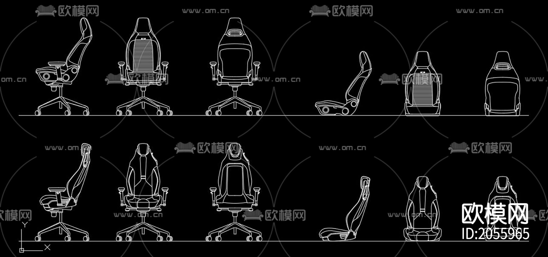 座椅cad图库下载（渲染图1）