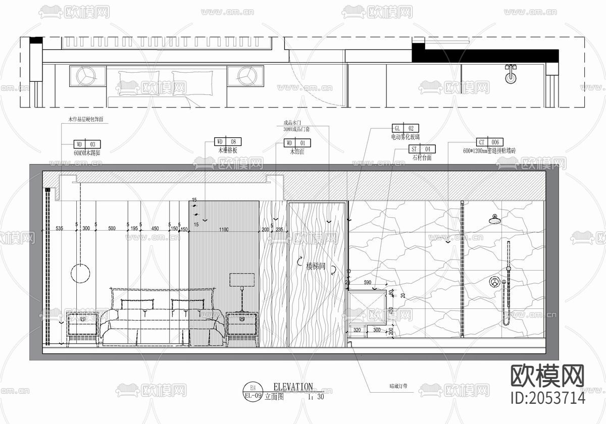 整装家居cad施工图下载（渲染图7）