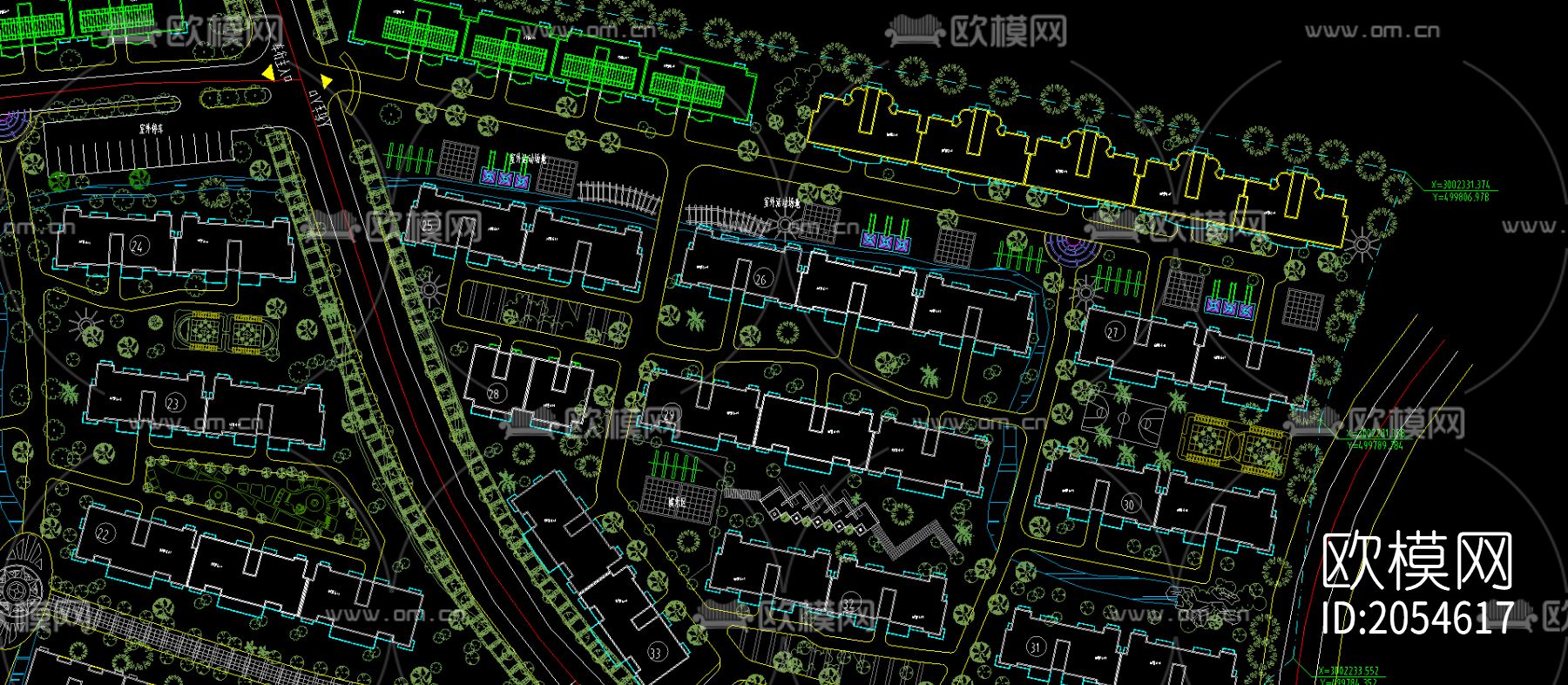 花园规划cad平面图下载（渲染图2）